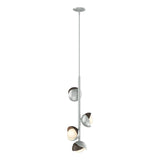 Hubbardton Forge 2022 Vintage Platinum Bronze Opal Glass (GG) Multi Brooklyn 4-Light Double Shade Vertical Pendant