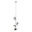 Hubbardton Forge 2022 Vintage Platinum Black Opal Glass (GG) Multi Brooklyn 4-Light Double Shade Vertical Pendant