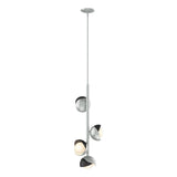 Hubbardton Forge 2022 Vintage Platinum Black Opal Glass (GG) Multi Brooklyn 4-Light Double Shade Vertical Pendant