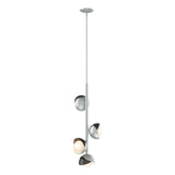 Hubbardton Forge 2022 Vintage Platinum Oil Rubbed Bronze Opal Glass (GG) Multi Brooklyn 4-Light Double Shade Vertical Pendant