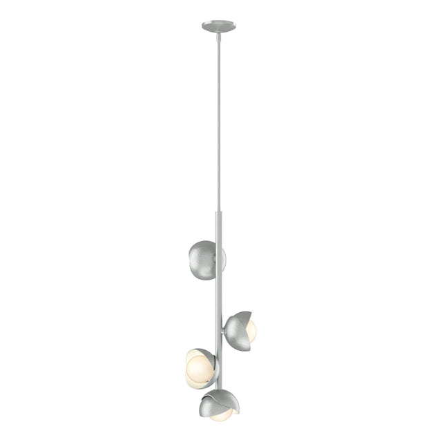 Hubbardton Forge 2022 Vintage Platinum Vintage Platinum Opal Glass (GG) Multi Brooklyn 4-Light Double Shade Vertical Pendant