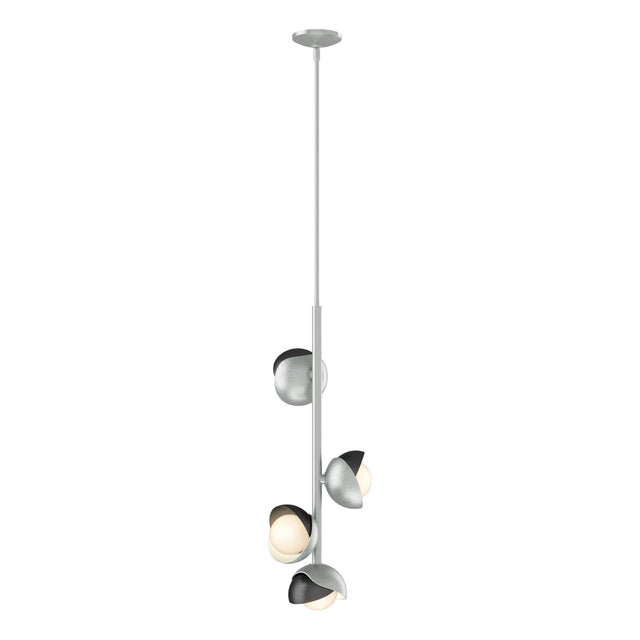 Hubbardton Forge 2022 Vintage Platinum Ink Opal Glass (GG) Multi Brooklyn 4-Light Double Shade Vertical Pendant