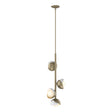 Hubbardton Forge 2022 Soft Gold White Opal Glass (GG) Multi Brooklyn 4-Light Double Shade Vertical Pendant