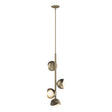 Hubbardton Forge 2022 Soft Gold Bronze Opal Glass (GG) Multi Brooklyn 4-Light Double Shade Vertical Pendant
