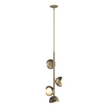 Hubbardton Forge 2022 Soft Gold Bronze Opal Glass (GG) Multi Brooklyn 4-Light Double Shade Vertical Pendant