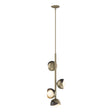 Hubbardton Forge 2022 Soft Gold Oil Rubbed Bronze Opal Glass (GG) Multi Brooklyn 4-Light Double Shade Vertical Pendant
