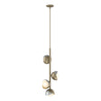 Hubbardton Forge 2022 Soft Gold Vintage Platinum Opal Glass (GG) Multi Brooklyn 4-Light Double Shade Vertical Pendant