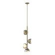 Hubbardton Forge 2022 Soft Gold Sterling Opal Glass (GG) Multi Brooklyn 4-Light Double Shade Vertical Pendant