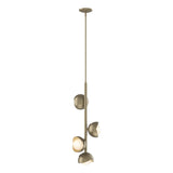 Hubbardton Forge 2022 Soft Gold Soft Gold Opal Glass (GG) Multi Brooklyn 4-Light Double Shade Vertical Pendant