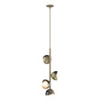 Hubbardton Forge 2022 Soft Gold Ink Opal Glass (GG) Multi Brooklyn 4-Light Double Shade Vertical Pendant