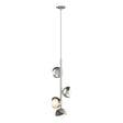 Hubbardton Forge 2022 Sterling Dark Smoke Opal Glass (GG) Multi Brooklyn 4-Light Double Shade Vertical Pendant