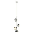 Hubbardton Forge 2022 Sterling Black Opal Glass (GG) Multi Brooklyn 4-Light Double Shade Vertical Pendant