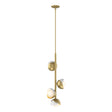 Hubbardton Forge 2022 Modern Brass White Opal Glass (GG) Multi Brooklyn 4-Light Double Shade Vertical Pendant