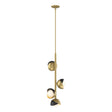 Hubbardton Forge 2022 Modern Brass Black Opal Glass (GG) Multi Brooklyn 4-Light Double Shade Vertical Pendant