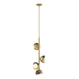 Hubbardton Forge 2022 Modern Brass Natural Iron Opal Glass (GG) Multi Brooklyn 4-Light Double Shade Vertical Pendant
