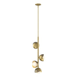Hubbardton Forge 2022 Modern Brass Soft Gold Opal Glass (GG) Multi Brooklyn 4-Light Double Shade Vertical Pendant