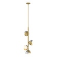 Hubbardton Forge 2022 Modern Brass Vintage Platinum Opal Glass (GG) Multi Brooklyn 4-Light Double Shade Vertical Pendant