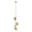 Hubbardton Forge 2022 Modern Brass Sterling Opal Glass (GG) Multi Brooklyn 4-Light Double Shade Vertical Pendant