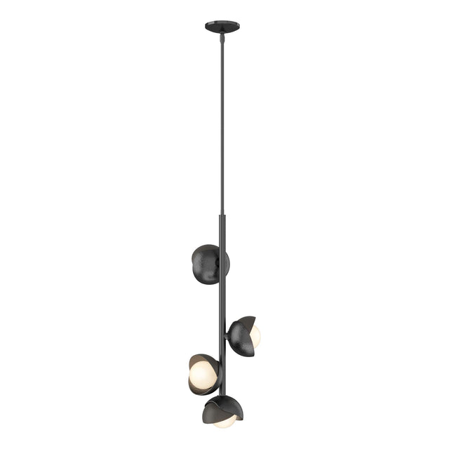 Hubbardton Forge 2022 Ink Dark Smoke Opal Glass (GG) Multi Brooklyn 4-Light Double Shade Vertical Pendant