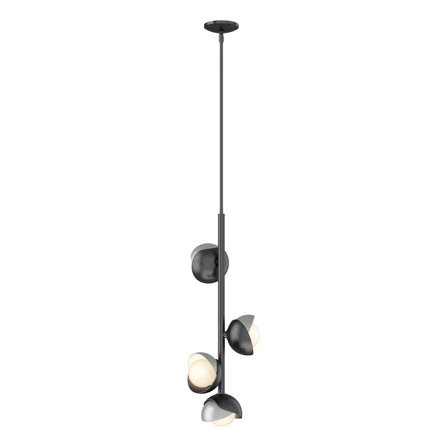 Hubbardton Forge 2022 Ink Vintage Platinum Opal Glass (GG) Multi Brooklyn 4-Light Double Shade Vertical Pendant