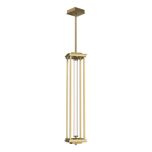 Hubbardton Forge 2023 Modern Brass Clear Glass (ZM) Multi Athena 1-Light Large LED Lantern