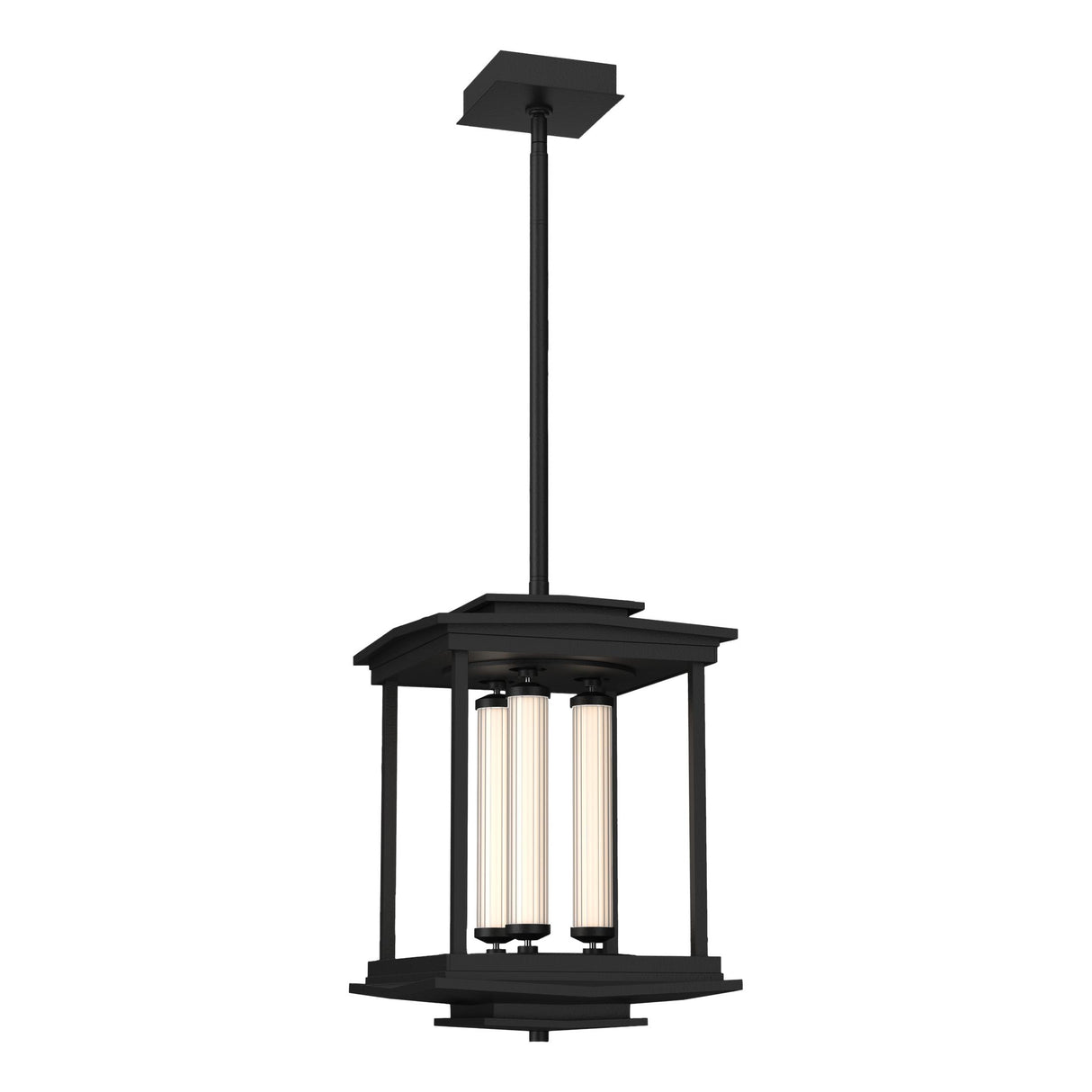 Hubbardton Forge 2023 Black Clear Glass (ZM) Multi Athena 3-Light LED Lantern