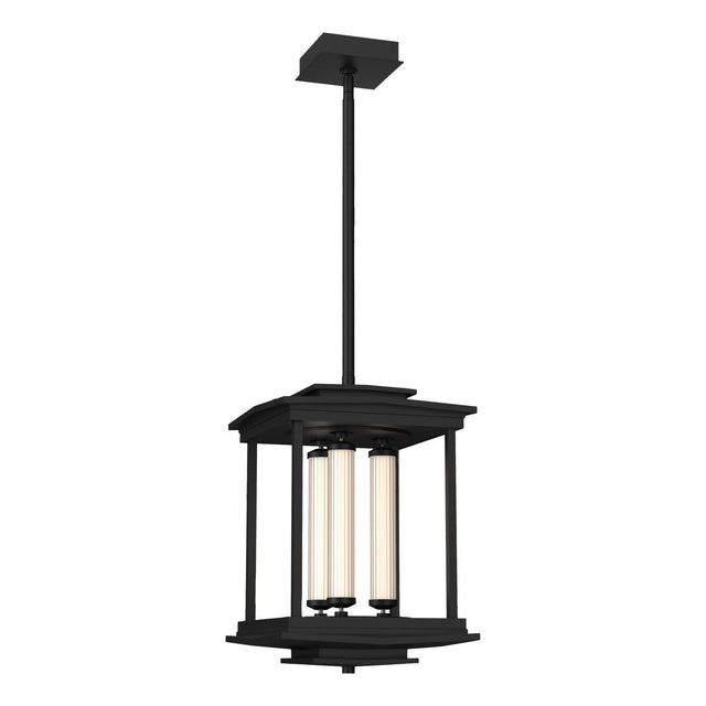 Hubbardton Forge 2023 Black Clear Glass (ZM) Multi Athena 3-Light LED Lantern