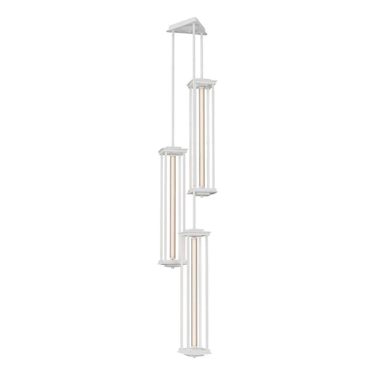 Hubbardton Forge 2023 White Clear Glass (ZM) Multi Athena Triple Tall LED Lantern