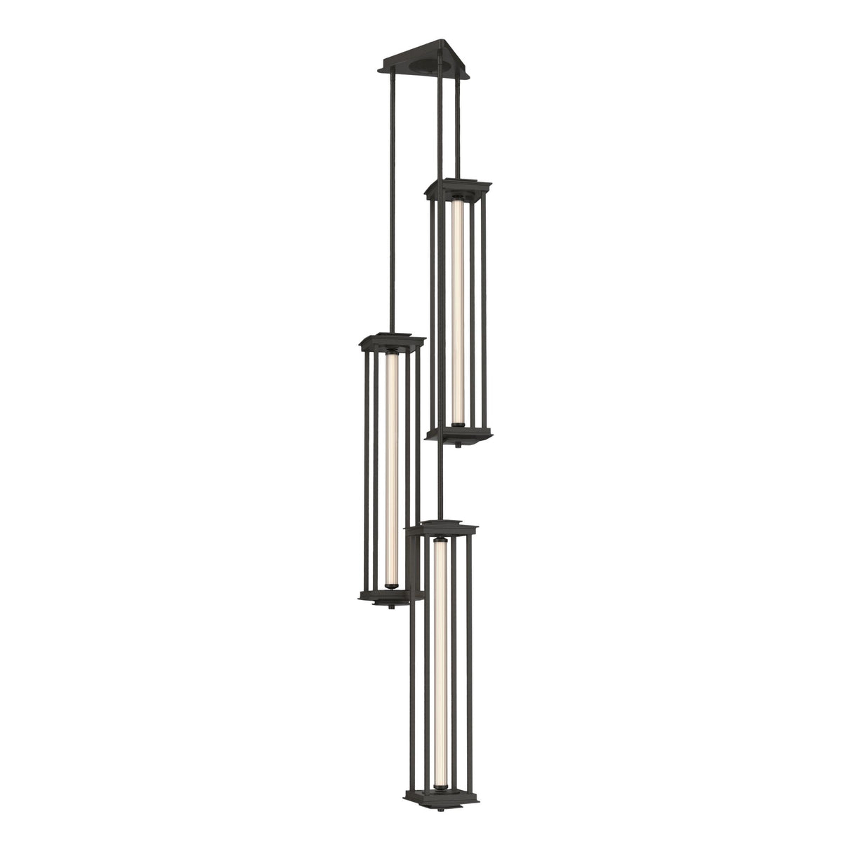 Hubbardton Forge 2023 Dark Smoke Clear Glass (ZM) Multi Athena Triple Tall LED Lantern
