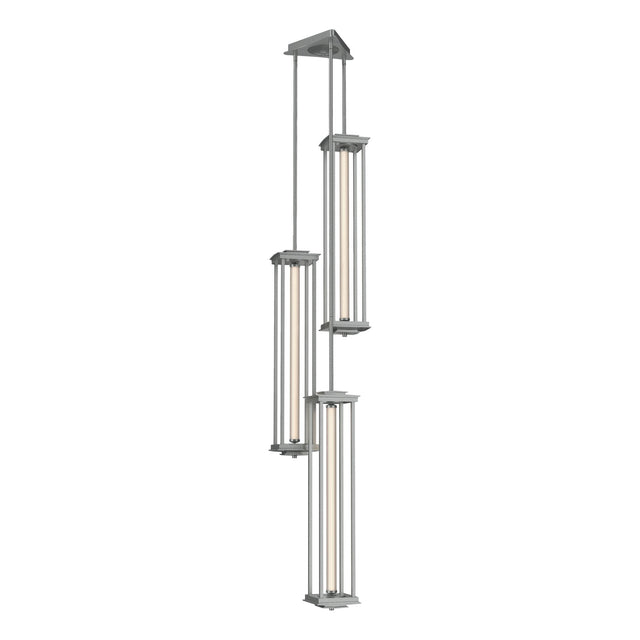 Hubbardton Forge 2023 Vintage Platinum Clear Glass (ZM) Multi Athena Triple Tall LED Lantern