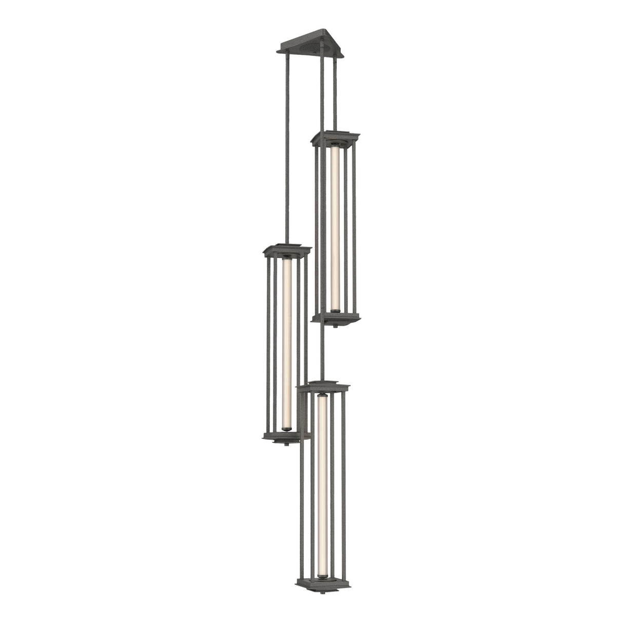 Hubbardton Forge 2023 Natural Iron Clear Glass (ZM) Multi Athena Triple Tall LED Lantern