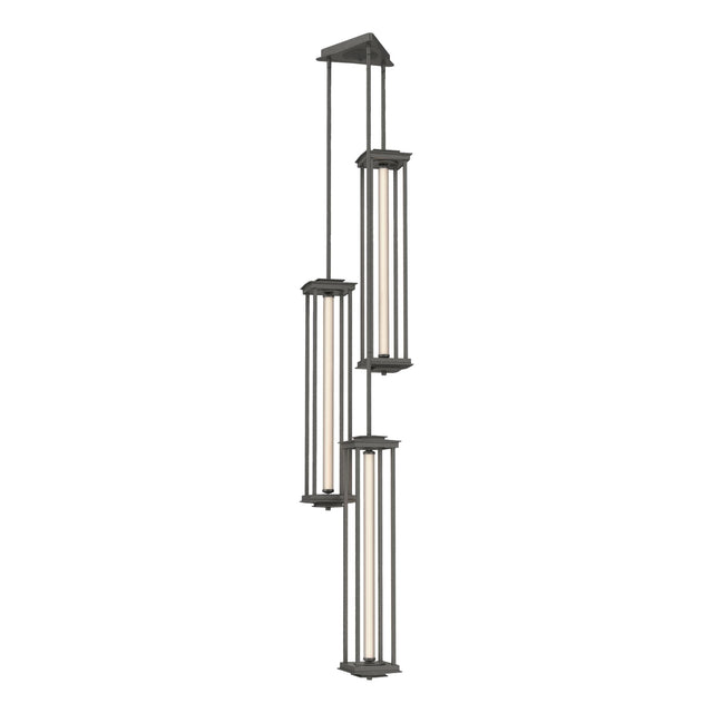 Hubbardton Forge 2023 Natural Iron Clear Glass (ZM) Multi Athena Triple Tall LED Lantern