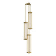 Hubbardton Forge 2023 Modern Brass Clear Glass (ZM) Multi Athena Triple Tall LED Lantern