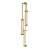 Hubbardton Forge 2023 Modern Brass Clear Glass (ZM) Multi Athena Triple Tall LED Lantern