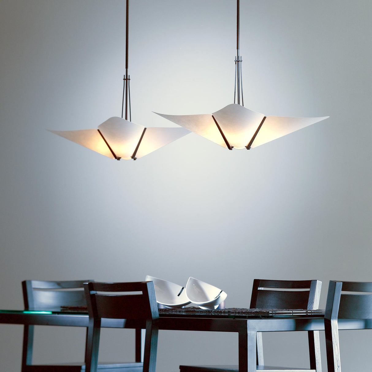 Hubbardton Forge 2011 Dark Smoke Spun Frost (SH) Multi Kirigami 4 Light Pendant