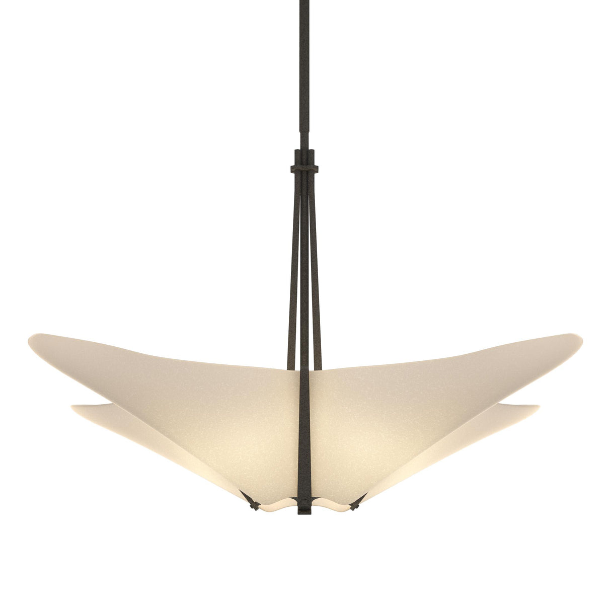 Hubbardton Forge 2011 Natural Iron Spun Frost (SH) Multi Kirigami 4 Light Pendant