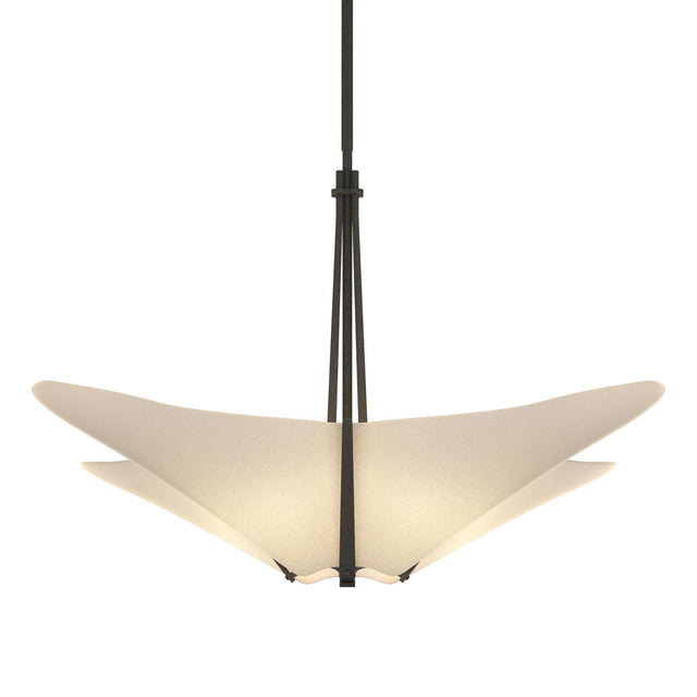 Hubbardton Forge 2011 Natural Iron Spun Frost (SH) Multi Kirigami 4 Light Pendant