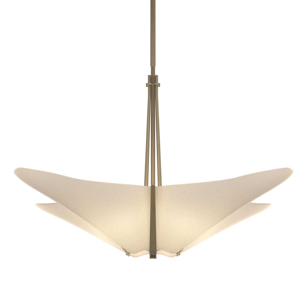 Hubbardton Forge 2011 Soft Gold Spun Frost (SH) Multi Kirigami 4 Light Pendant