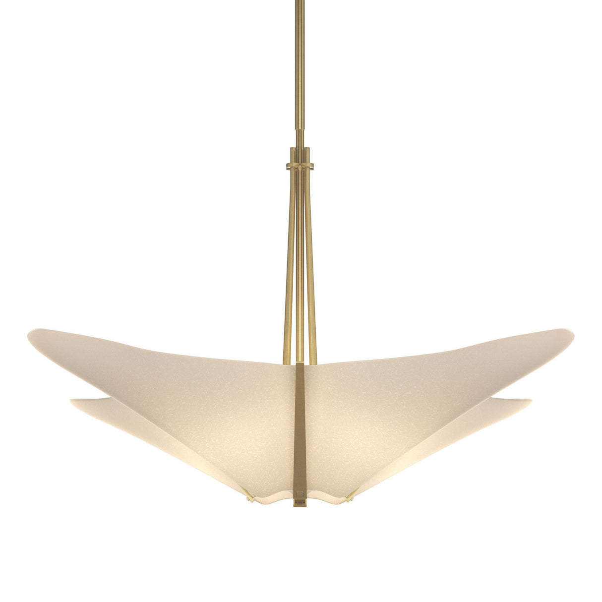 Hubbardton Forge 2011 Modern Brass Spun Frost (SH) Multi Kirigami 4 Light Pendant