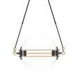 Hubbardton Forge 2016 Black with Brass Accents Clear Glass with Frosted Diffuser (YE) Long Otto Sphere Pendant