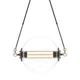 Hubbardton Forge 2016 Black with Brass Accents Clear Glass with Frosted Diffuser (YE) Long Otto Sphere Pendant