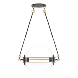 Hubbardton Forge 2016 Black with Brass Accents Clear Glass with Frosted Diffuser (YE) Standard Otto Sphere Pendant