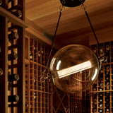 Hubbardton Forge 2016 Black with Brass Accents Stainless Steel Mesh (ZK) Standard Otto Sphere Pendant