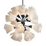 Hubbardton Forge 2021 Black Spun Frost (SH) Multi Mobius 16-Light Orb Pendant