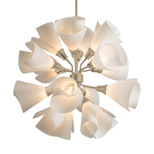 Hubbardton Forge 2021 Soft Gold Spun Frost (SH) Multi Mobius 16-Light Orb Pendant