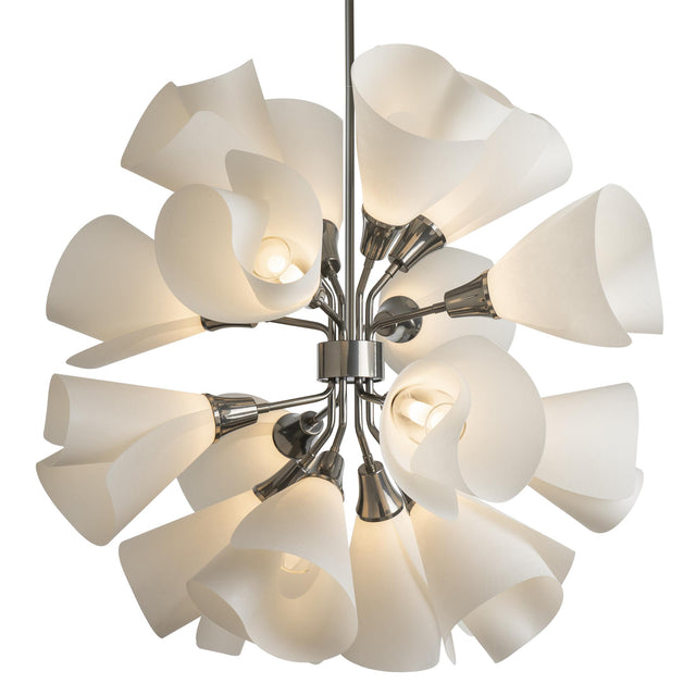 Hubbardton Forge 2021 Sterling Spun Frost (SH) Multi Mobius 16-Light Orb Pendant