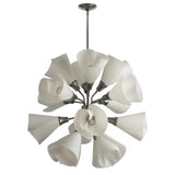 Hubbardton Forge 2021 Sterling Spun Frost (SH) Multi Mobius 16-Light Orb Pendant
