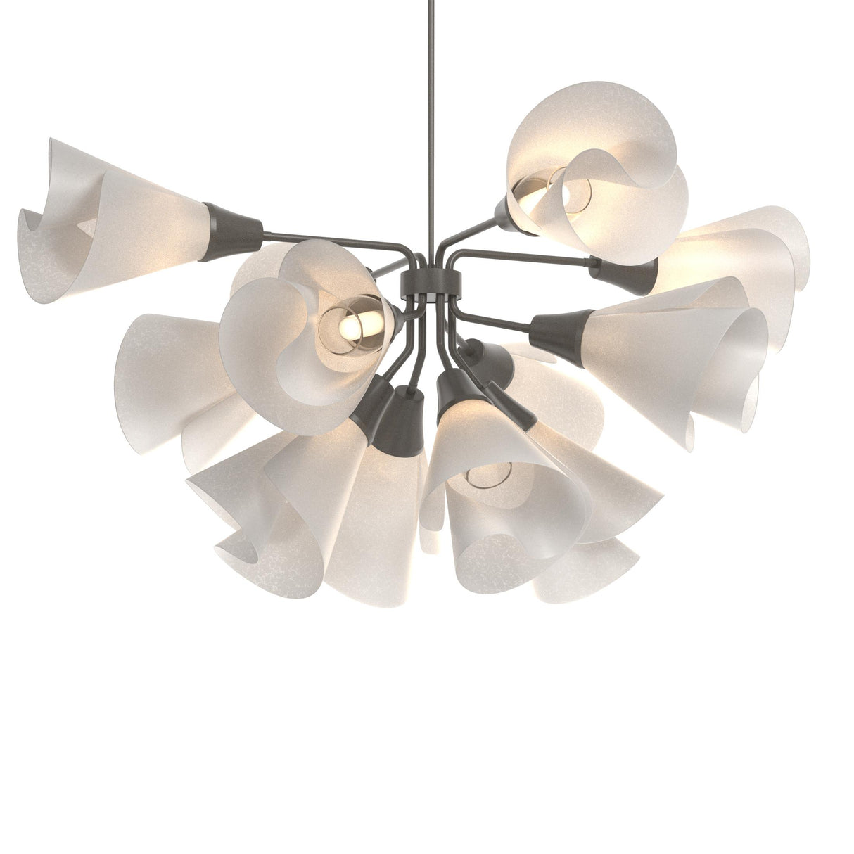 Hubbardton Forge 2020 Dark Smoke Spun Frost (SH) Multi Mobius 12-Light Pendant