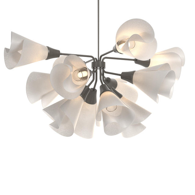 Hubbardton Forge 2020 Dark Smoke Spun Frost (SH) Multi Mobius 12-Light Pendant