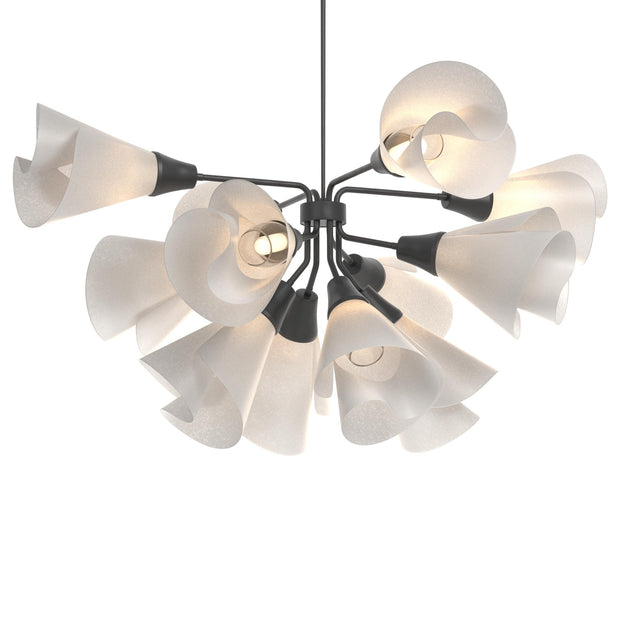 Hubbardton Forge 2020 Black Spun Frost (SH) Multi Mobius 12-Light Pendant
